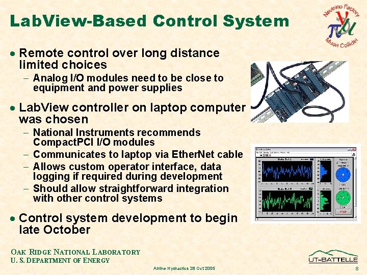Lab. View-Based Control System · Remote control over long distance limited choices - Analog
