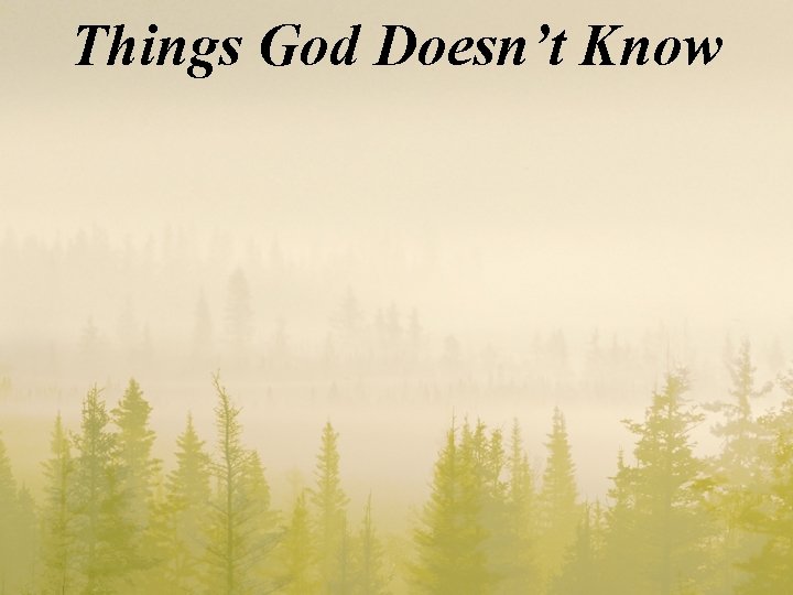 Things God Doesn’t Know 