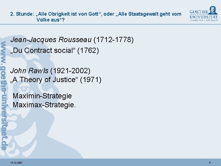 2. Stunde: „Alle Obrigkeit ist von Gott“, oder „Alle Staatsgewalt geht vom Volke aus“?