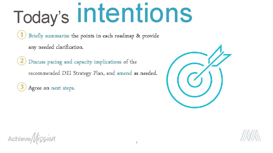 Today’s intentions ① Briefly summarize the points in each roadmap & provide any needed