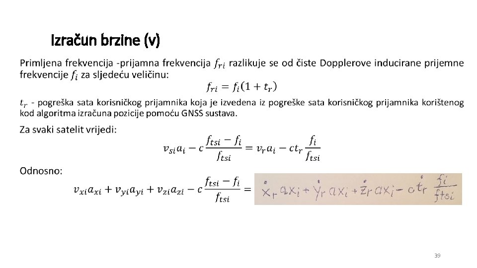 Izračun brzine (v) • 39 