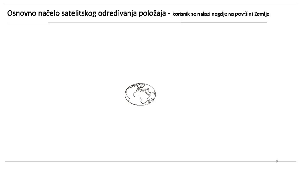 Osnovno načelo satelitskog određivanja položaja - korisnik se nalazi negdje na površini Zemlje 9