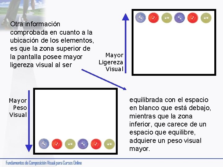 Otra información comprobada en cuanto a la ubicación de los elementos, es que la