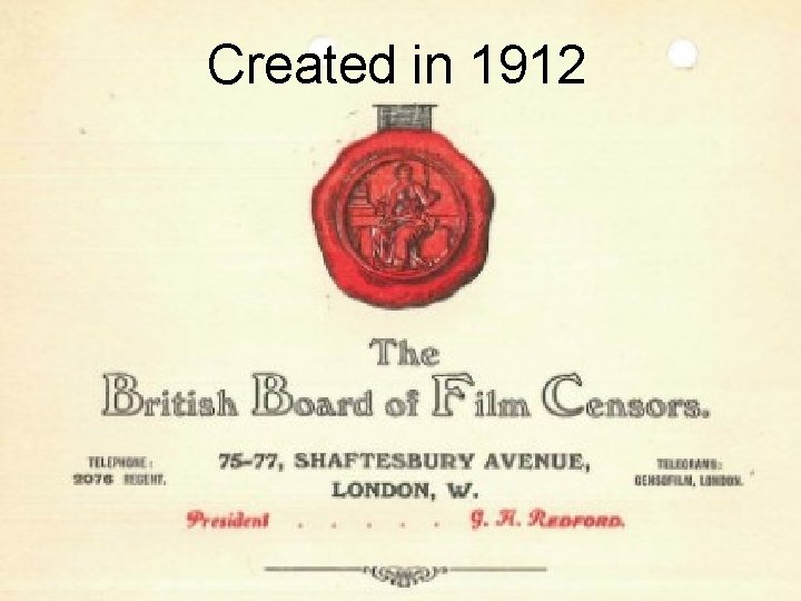 Created in 1912 