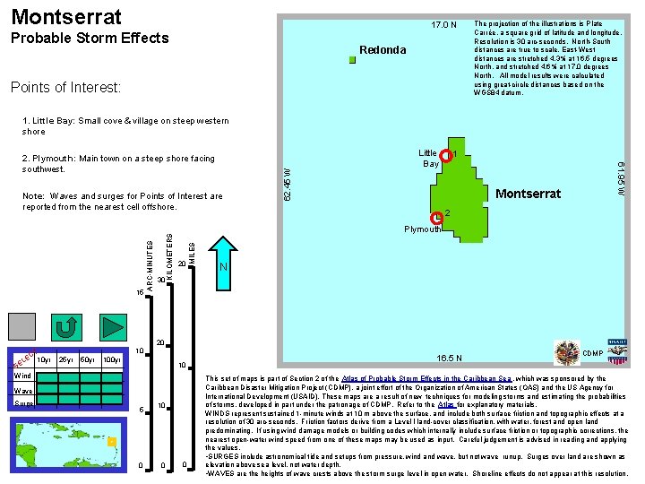 Montserrat 17. 0 N Probable Storm Effects Redonda Points of Interest: The projection of