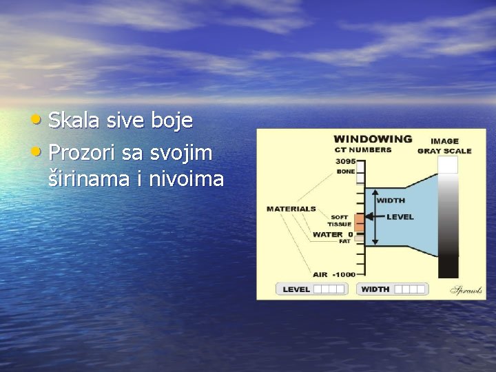  • Skala sive boje • Prozori sa svojim širinama i nivoima 