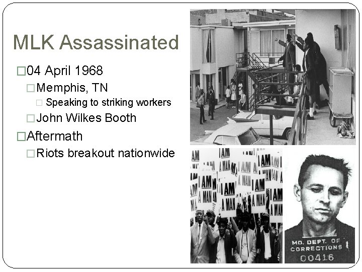 MLK Assassinated � 04 April 1968 � Memphis, TN � Speaking to striking workers