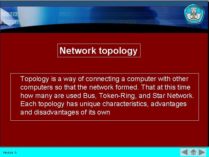 Network topology Topology is a way of connecting a computer with other computers so