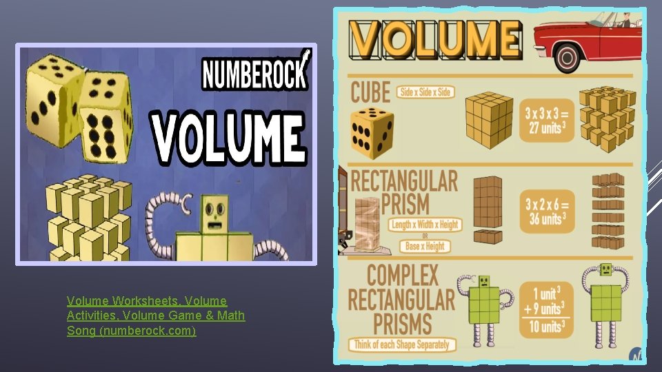 Volume Worksheets, Volume Activities, Volume Game & Math Song (numberock. com) 