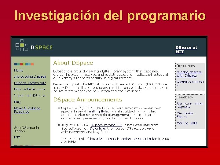 Investigación del programario 