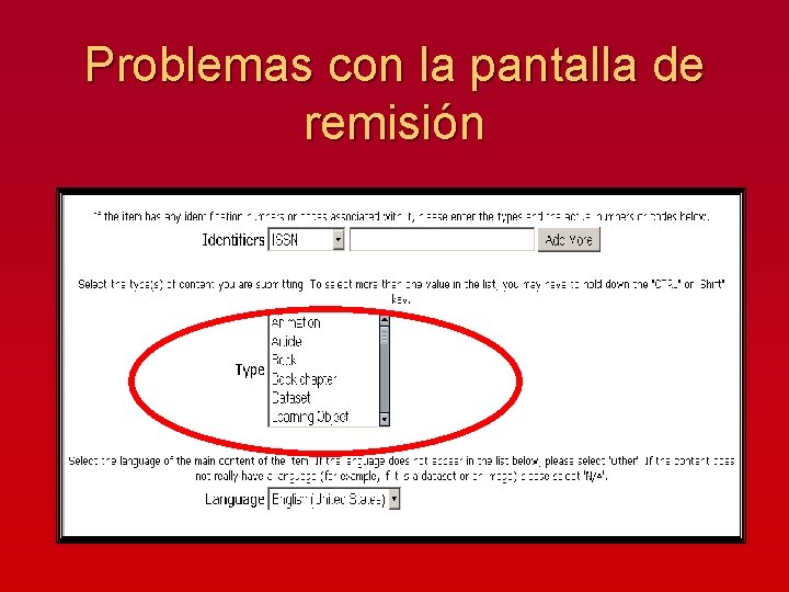 Problemas con la pantalla de remisión 