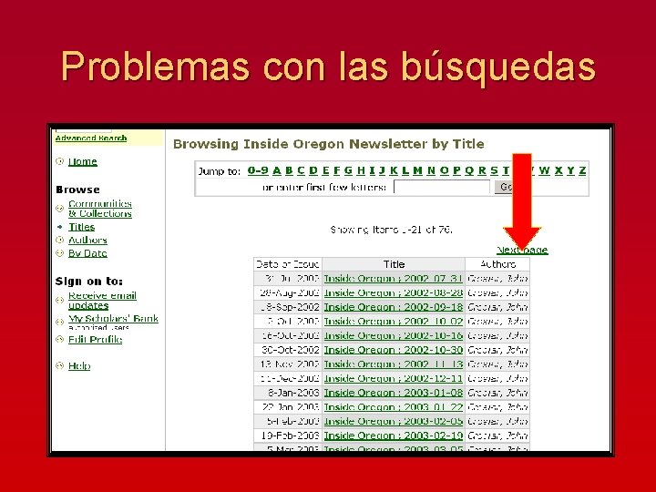 Problemas con las búsquedas 