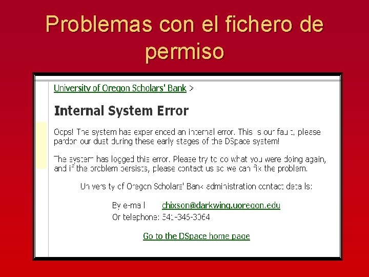 Problemas con el fichero de permiso 