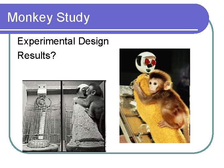Monkey Study Experimental Design Results? 