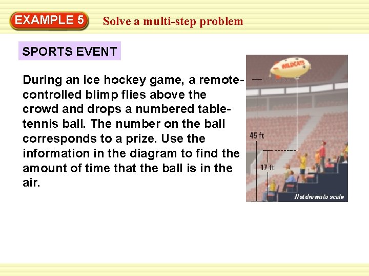 EXAMPLE Warm-Up 5 Exercises Solve a multi-step problem SPORTS EVENT During an ice hockey