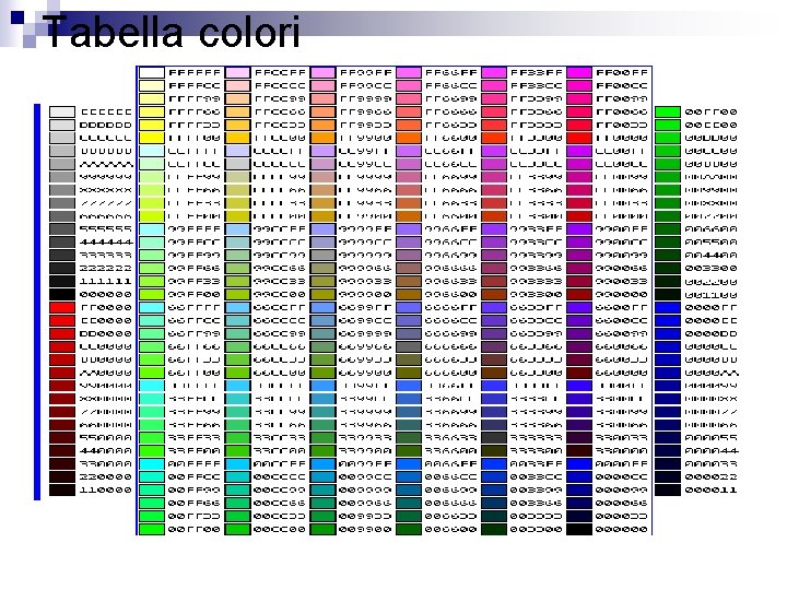 Tabella colori 