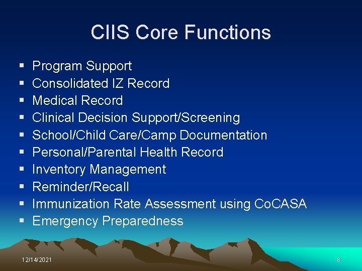 Example Ciis Form Implementing Immunization Recall using CIIS Lessons Learned from