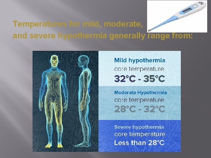 Temperatures for mild, moderate, and severe hypothermia generally range from: 