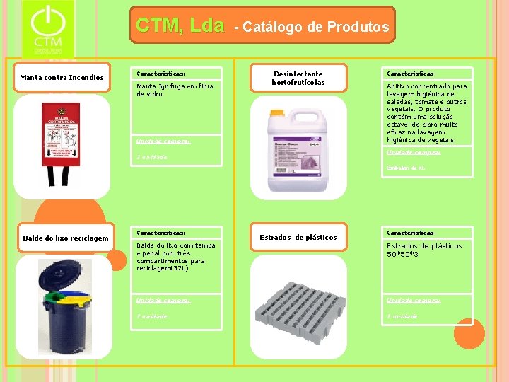 CTM, Lda Manta contra Incendios Caracteristicas: Manta Ignifuga em fibra de vidro - Catálogo