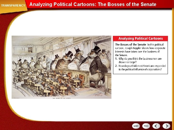 TRANSPARENCY Analyzing Political Cartoons: The Bosses of the Senate 