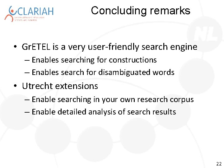 Concluding remarks • Gr. ETEL is a very user-friendly search engine – Enables searching