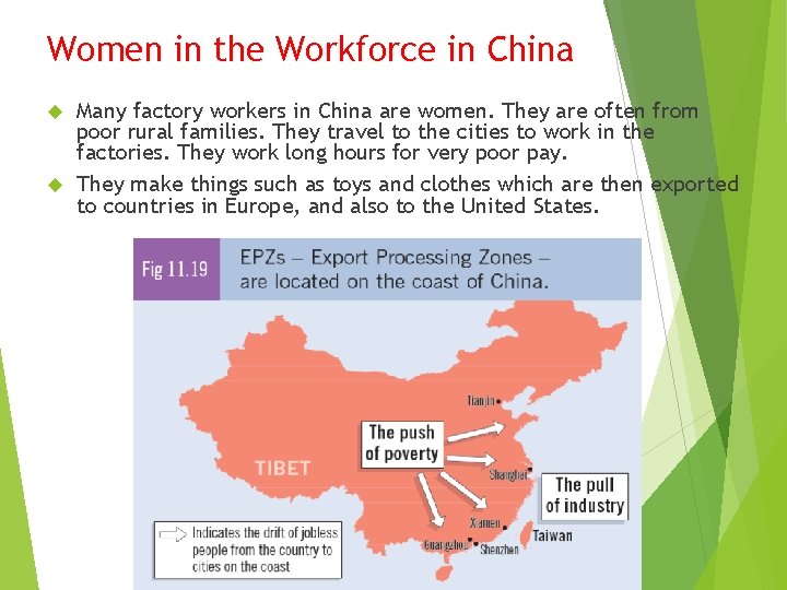 Women in the Workforce in China Many factory workers in China are women. They
