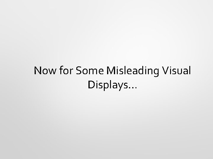 Now for Some Misleading Visual Displays… 