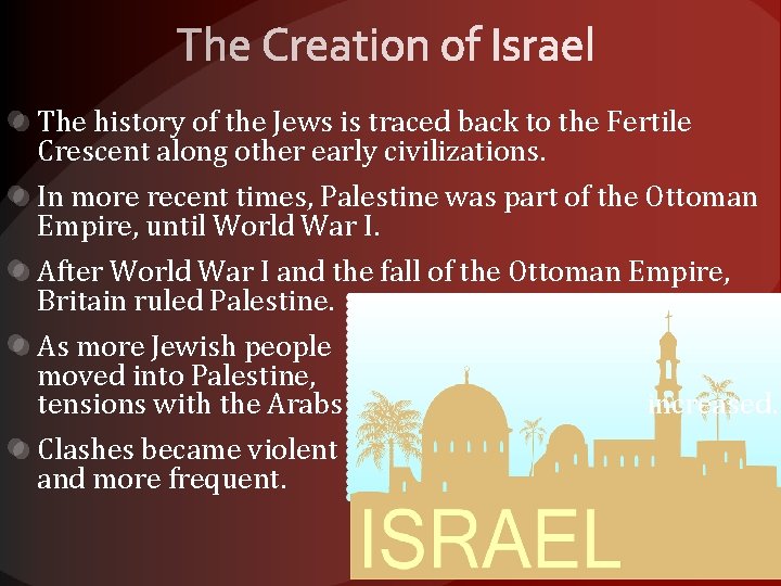 The history of the Jews is traced back to the Fertile Crescent along other