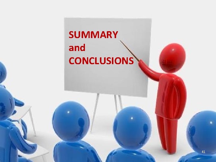 SUMMARY and CONCLUSIONS 41 SUMMARY and CONCLUSIONS 41