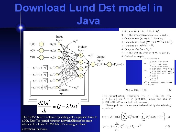 Download Lund Dst model in Java The ARMA filter is obtained by adding auto-regressive