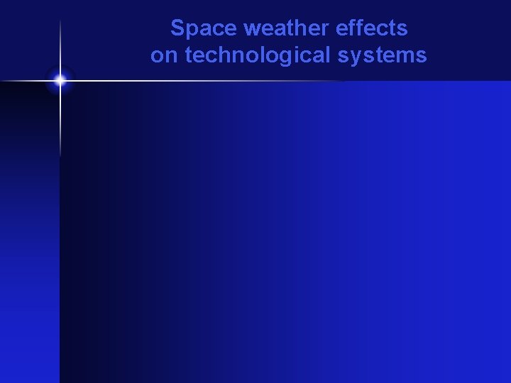 Space weather effects on technological systems 