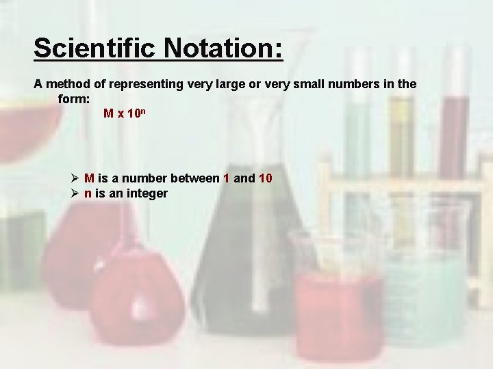 Scientific Notation: A method of representing very large or very small numbers in the