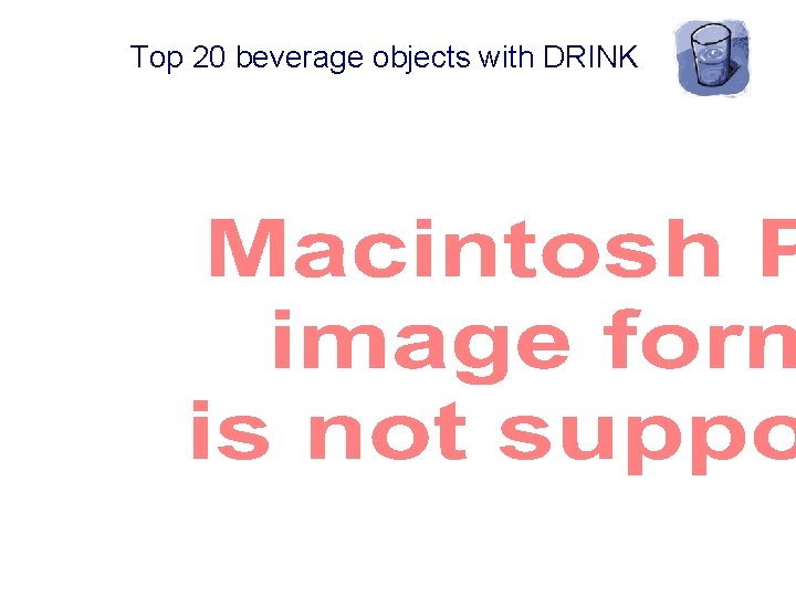 Top 20 beverage objects with DRINK 