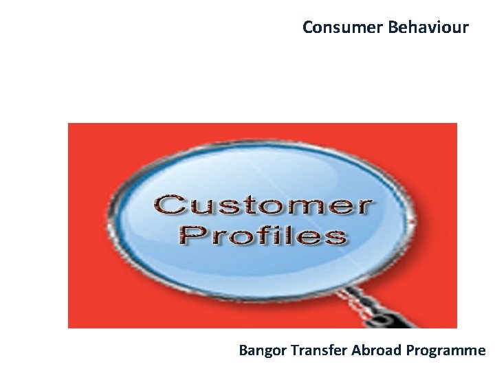 Consumer Behaviour Bangor Transfer Abroad Programme 