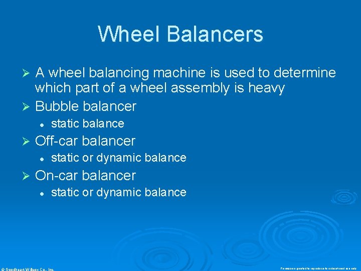 Wheel Balancers A wheel balancing machine is used to determine which part of a