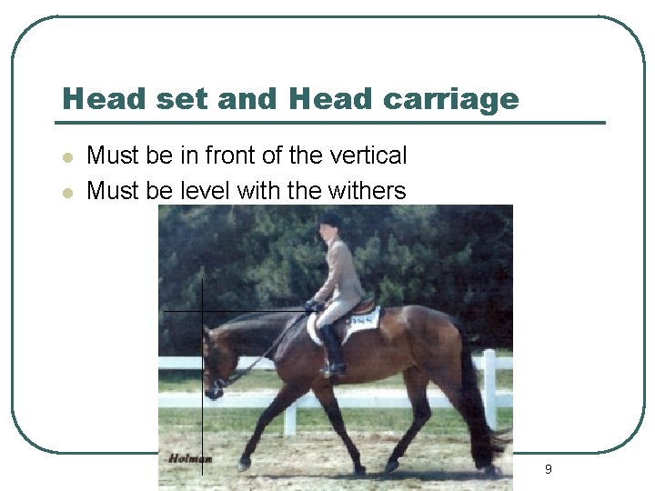 Head set and Head carriage l l Must be in front of the vertical