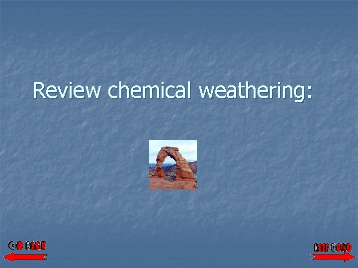 Review chemical weathering: 