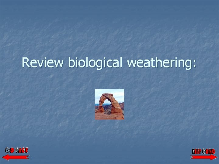 Review biological weathering: 