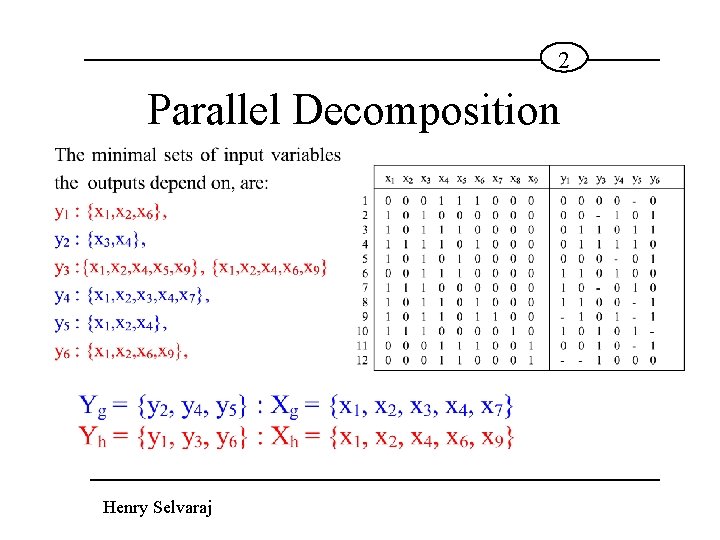 2 Parallel Decomposition Henry Selvaraj 