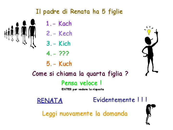 Il padre di Renata ha 5 figlie 1. - Kach 2. - Kech 3.