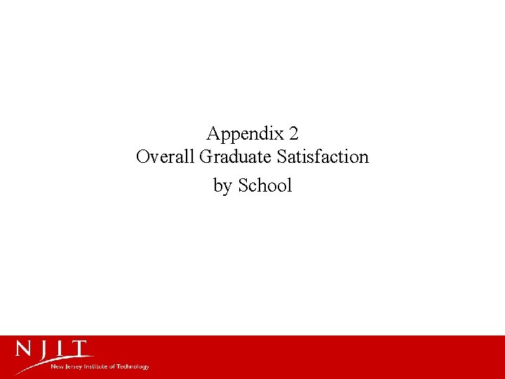 Appendix 2 Overall Graduate Satisfaction by School 