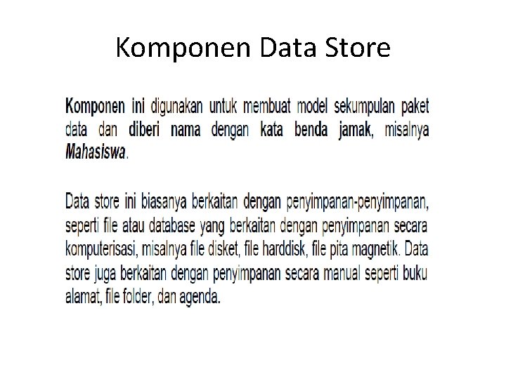 Komponen Data Store 