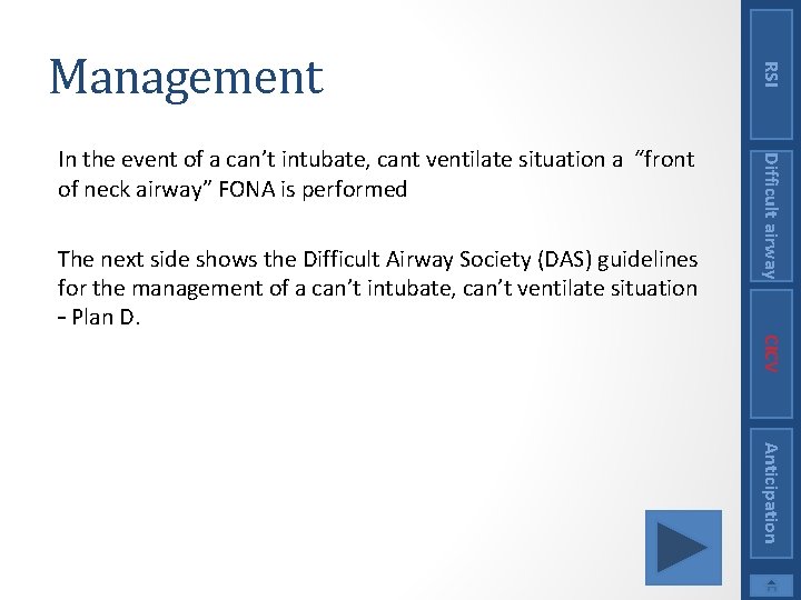 CICV The next side shows the Difficult Airway Society (DAS) guidelines for the management