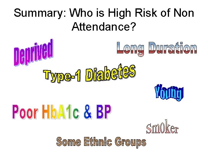 Summary: Who is High Risk of Non Attendance? 