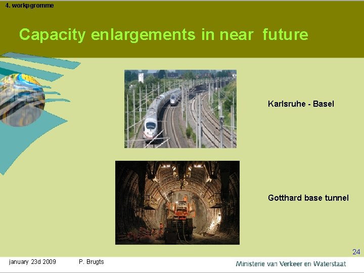 4. workpgromme Capacity enlargements in near future Karlsruhe - Basel Gotthard base tunnel 24