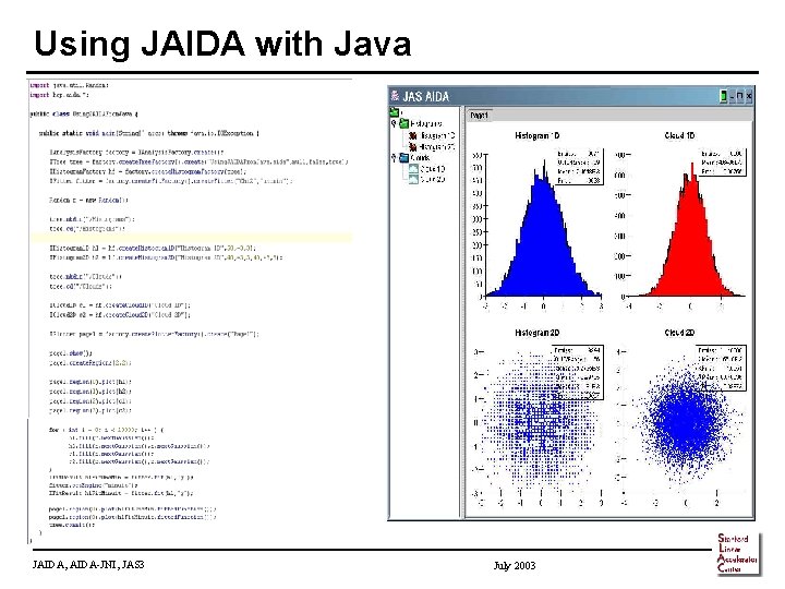 Using JAIDA with Java JAIDA, AIDA-JNI, JAS 3 July 2003 