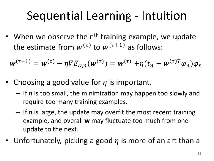 Sequential Learning - Intuition • 54 