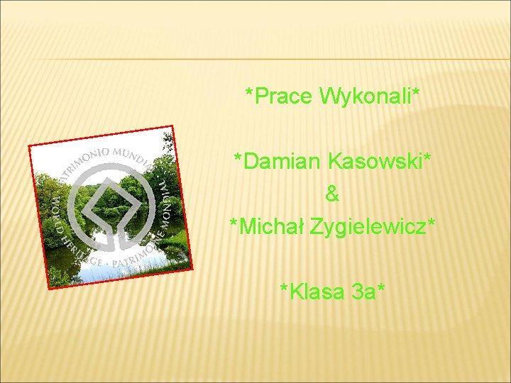 *Prace Wykonali* *Damian Kasowski* & *Michał Zygielewicz* *Klasa 3 a* 