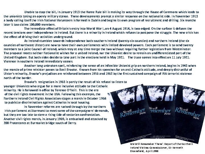 Unable to stop the bill, In January 1913 the Home Rule bill is making