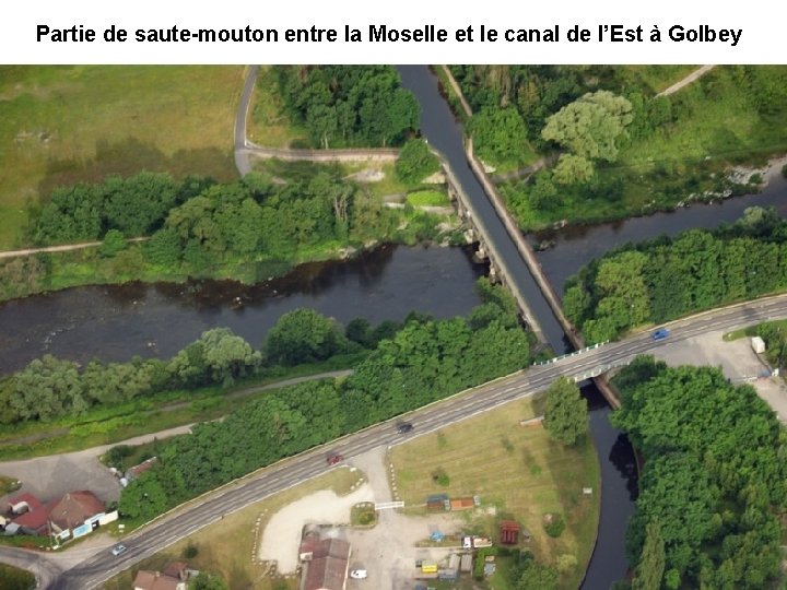 Partie de saute-mouton entre la Moselle et le canal de l’Est à Golbey 